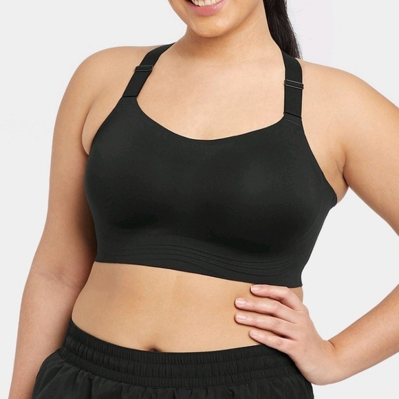 all in motion Other - High Support Embossed Racerback Run Sports Bra | All In Motion | Black 4X
